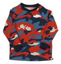 Červeno-tmavomodré army pyžamové triko Next