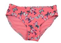 Neónově ružové plavkové nohavičky s motýlikmi H&M