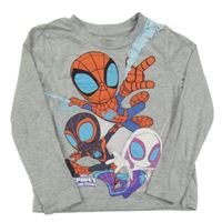 Šedé melírované triko se Spidermanem Nutmeg
