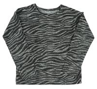 Sivo-čierne vzorované úpletové tričko F&F
