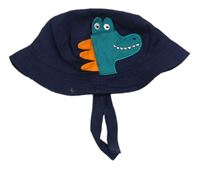 Tmavomodrý plátenný klobúk s dinosaurom F&F