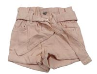 Ružové rifľové kraťasy s opaskom Denim Co.