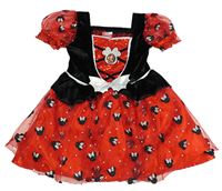 Kostým - Černo-červené sametovo/tylové šaty s Minnie Matalan