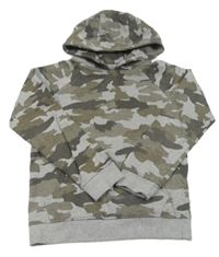 Khaki-šedá army mikina s kapucí M&Co.