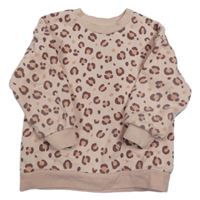 Ružovo-fialová mikina s leopardím vzorom F&F