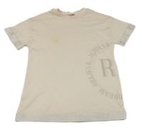 Pudrové síťované sportovní tričko s nápisy River Island