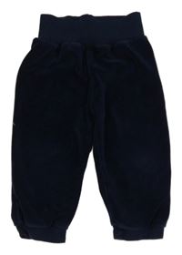 Tmavomodré sametové tepláky 