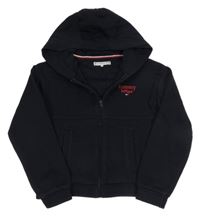 Tmavomodrá propínací mikina s logem a kapucí Tommy Hilfiger