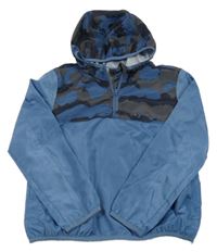 Šedomodro-tmavosivá šušťáková jarná bunda s army kapucňou Pepperts