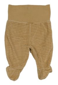 Béžové žebrované sametové polodupky Ergee