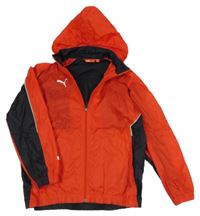 Červeno-černá šusťáková jarní bunda s kapucí Puma 