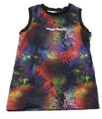 Černo-barevné vzorované tílko s nápisem F&F