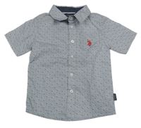 Světlešedo-bílá vzorovaná košile U.S POLO ASSN.