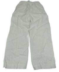 Biele ľanové široké nohavice Zara