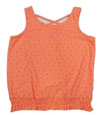 Neonově korálový vzorovaný crop top Yigga