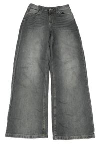 Šedé široké high waist rifle H&M
