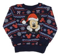Tmavomodro-červená mikina s Mickeym Disney