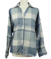 Nové - Dámská modro-šedá kostkovaná halenka Primark 