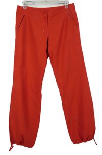 Dámské červené šusťákové outdoorované kalhoty 