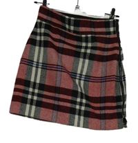 Dámska čierno-červeno-biela kockovaná sukňa Topshop