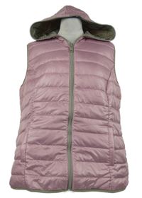 Dámská světlerůžová šusťáková zateplená vesta s kapucí Laura Torelli 
