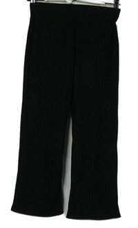 Dámské černé třpytivé pletené culottes kalhoty Zara 