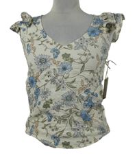 Nové - Dámská bílá květovaná crop halenka Kohl´s 