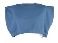 Dámska modrá crop mikinová vesta Zara