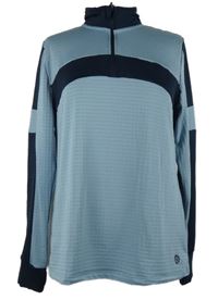 Dámska světlemodro-tmavomodrá vzorovaná športová mikina s pruhmi Crivit