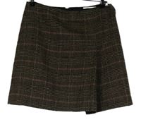 Dámska hnedo-ružová kockovaná vlnená sukňa Canvas