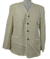 Dámské béžovo-modré vzorované sako Création Atelier