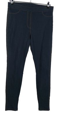 Dámské tmavomodré legíny riflového vzhledu 