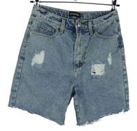 Dámské světlemodré riflové kraťasy s prošoupáním PrettyLittle Thing