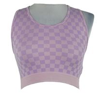 Dámsky ružovo-fialový kockovaný športový crop top Primark