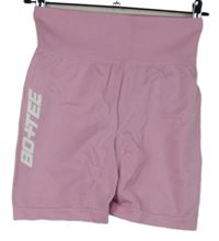 Dámské světlerůžové elastické kraťasy s logem Bo+Tee 