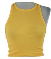 Dámsky žltý rebrovaný crop top Zara