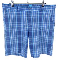 Pánske modro-tmavomodré kockované šušťákové outdoorové kraťasy Slazenger vel. 38