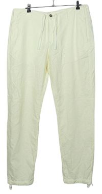 Pánske smotanové ľanové nohavice H&M vel. 36