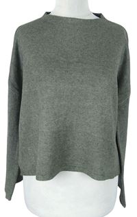 Dámsky khaki crop sveter