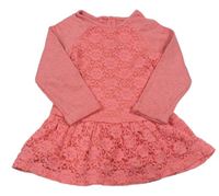 Ružové teplákové šaty s čipkou Matalan