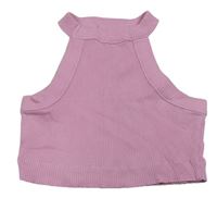 Ružový rebrovaný crop top Matalan