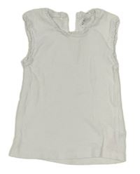 Biely rebrovaný top F&F