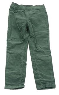 Tmavozelené elastické manšestráky H&M