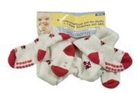 Nové 2set- Bílo-červené teplé punčocháče s beruškami + ponožky 