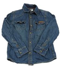 Tmavomodrá rifľová košeľa