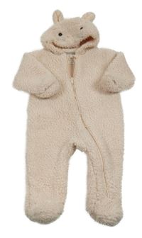 Svetloružová huňatá podšitá kombinéza s kapucí- myška M&S