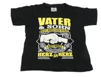 Čierne tričko s nápisom a potlačou