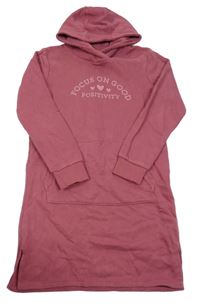 Vínová šatová mikina s nápisem a kapucí Yigga