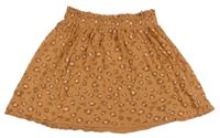 Hnedá vzorovaná bavlnená sukňa H&M