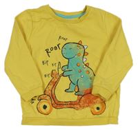 Žltá mikina s dinosaurom